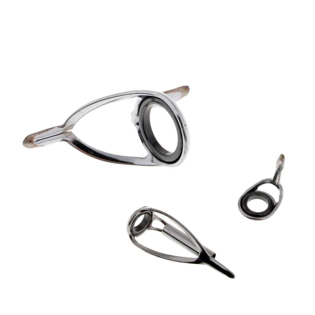 18pcs Fishing Rod Guide Tip Eye Ring for Rod Building 5# 5.5# 6# 8# 10#