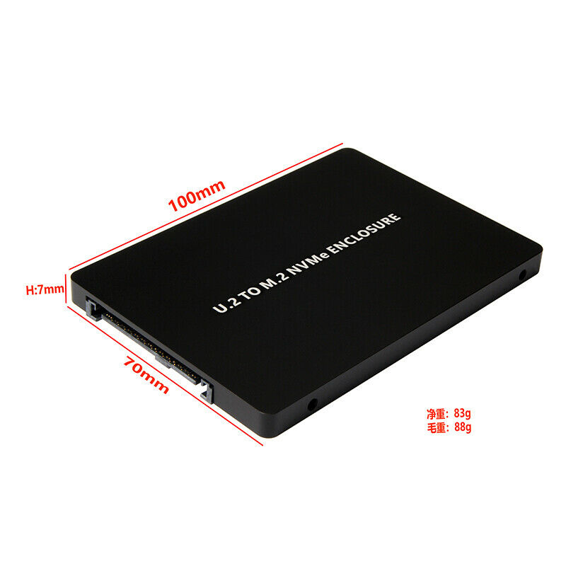 M.2 NVME SSD to U.2 SFF-8639 Adapter Card 2.5 inch aluminum alloy case For PC