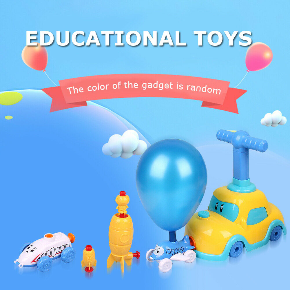 Children Inertial Balloon-Powered Car Toys Kindergarten Educational Puzzle @
