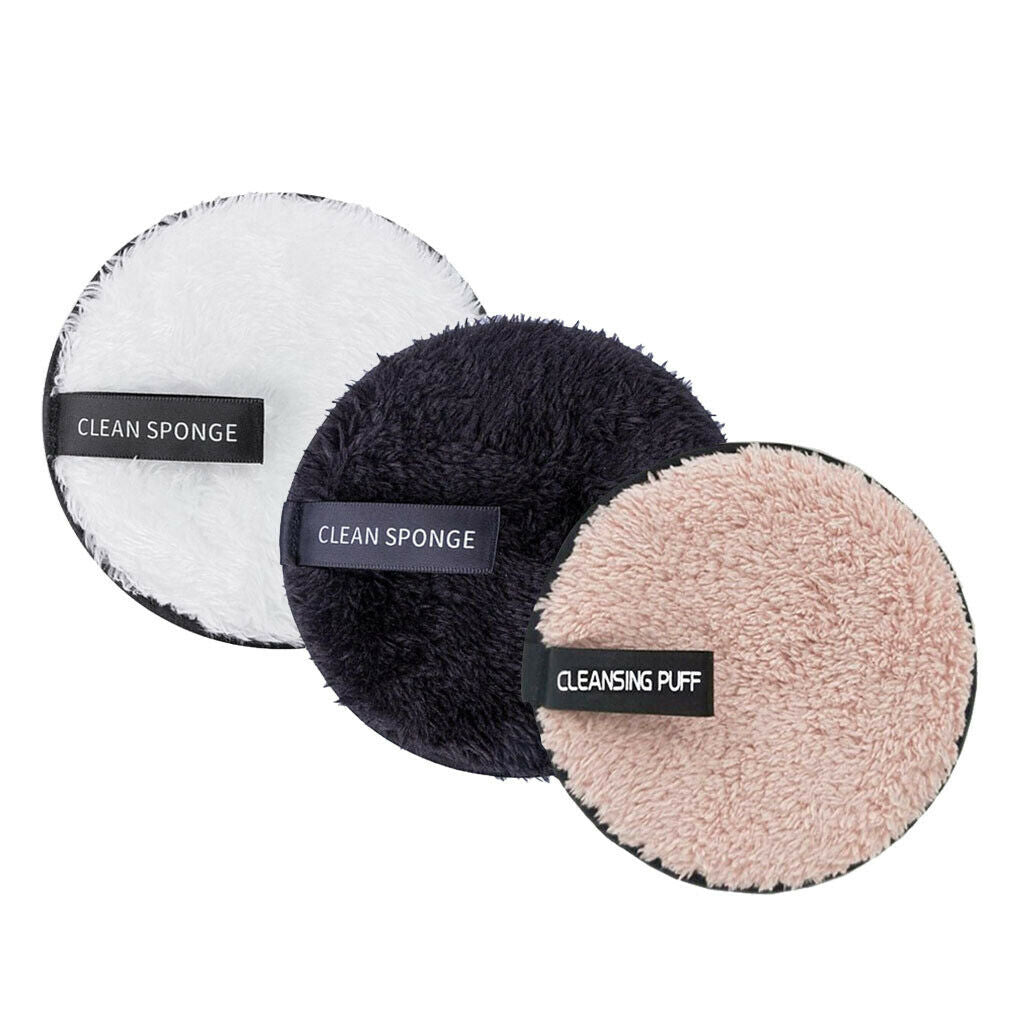 Reusable Round Microfiber Cloth Pads Sponge Makeup Remover Puff Towel Face