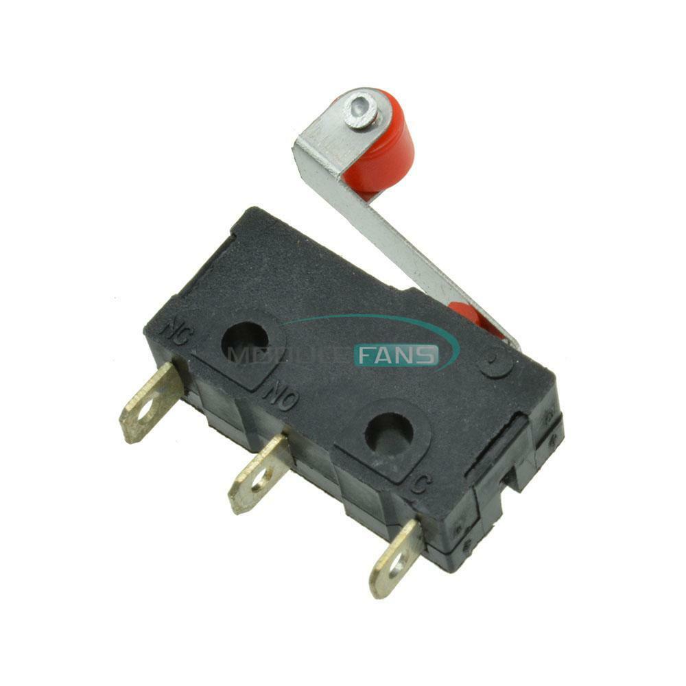 10Pcs Micro Roller Lever Arm Normally Open Close Limit Switch KW12-3 New