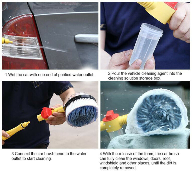 Car Washer Automatic Washing Brush High-pressure Spray Brush Auto Clean Tool Kit