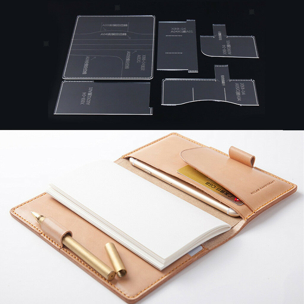 5Pcs Acrylic Leather Craft Template Notebook Cover Pattern Stencil Tool DIY