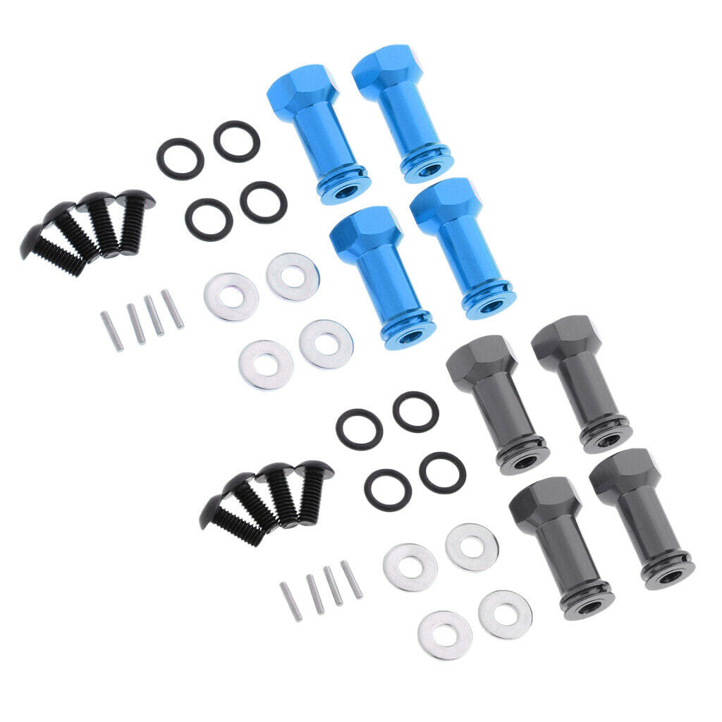 4 Pack Alloy 12mm Hex 25mm Wheel Extension Adapter Drive Hub for 1/18 Scale RC
