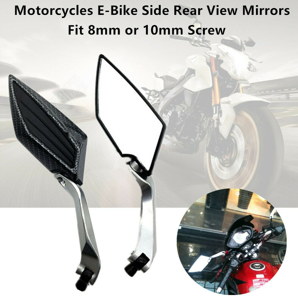 Motorcycle Scooter E-Bike Modification Side Aluminum Rear View Mirrors 8mm 10mm