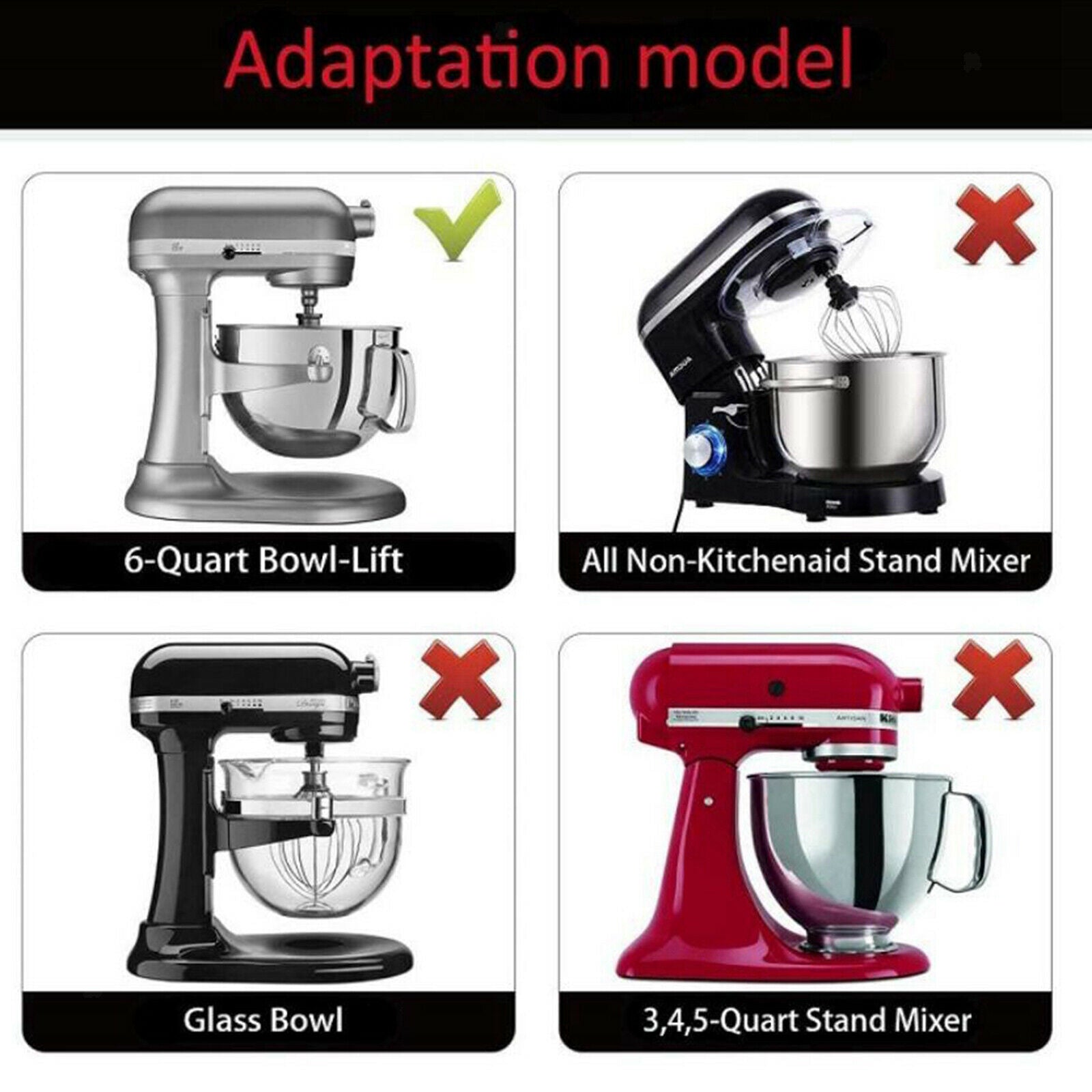Kitchen Mixer Aid Coated Flat Beater, 6 qt Mixer Blade Replacement Accessory,