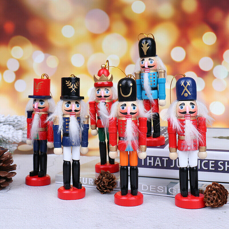 1pc Christmas Decoration 12cm Wood Made Nutcracker Puppet New Year Christ.l8