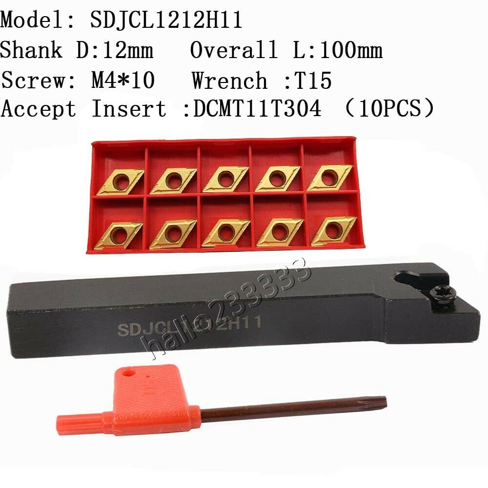 SDJCL1212H11 CNC lathe External Turning Tool Holder+DCMT11T304 BP010 insert