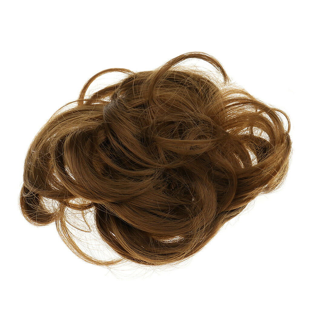 Wavy Curly Drawstring Synthetic Hair Bun Updo Cover Chignon Hair Extension 6