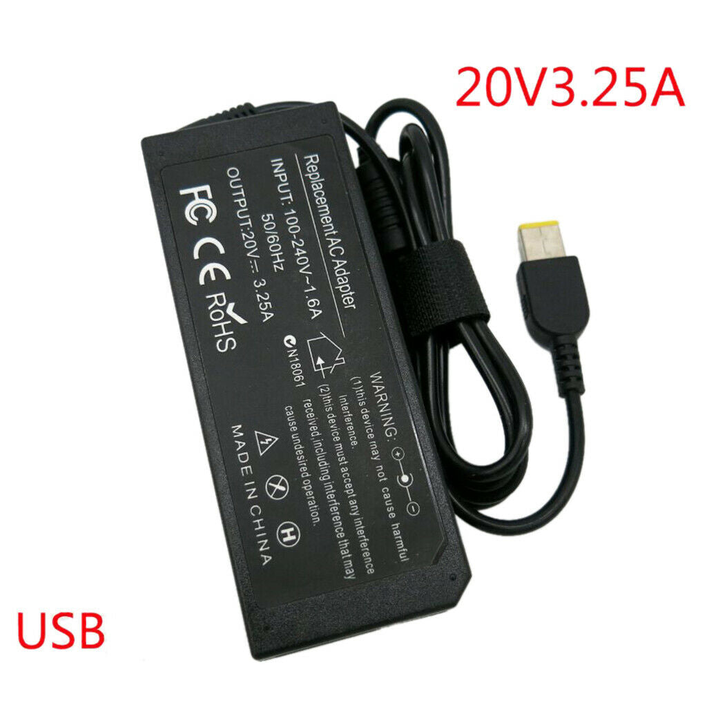 Laptop Power Adapter Cable AC 100-240V 1.6A Input DC 20V 3.25A 65W Output