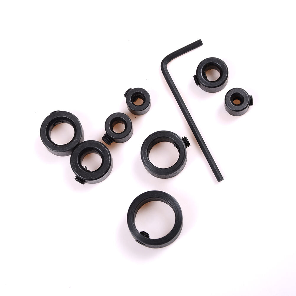 8Pcs 3-16mm Woodworking Drill Bit Depth Stop Collars Ring Positioner S_ZY TL