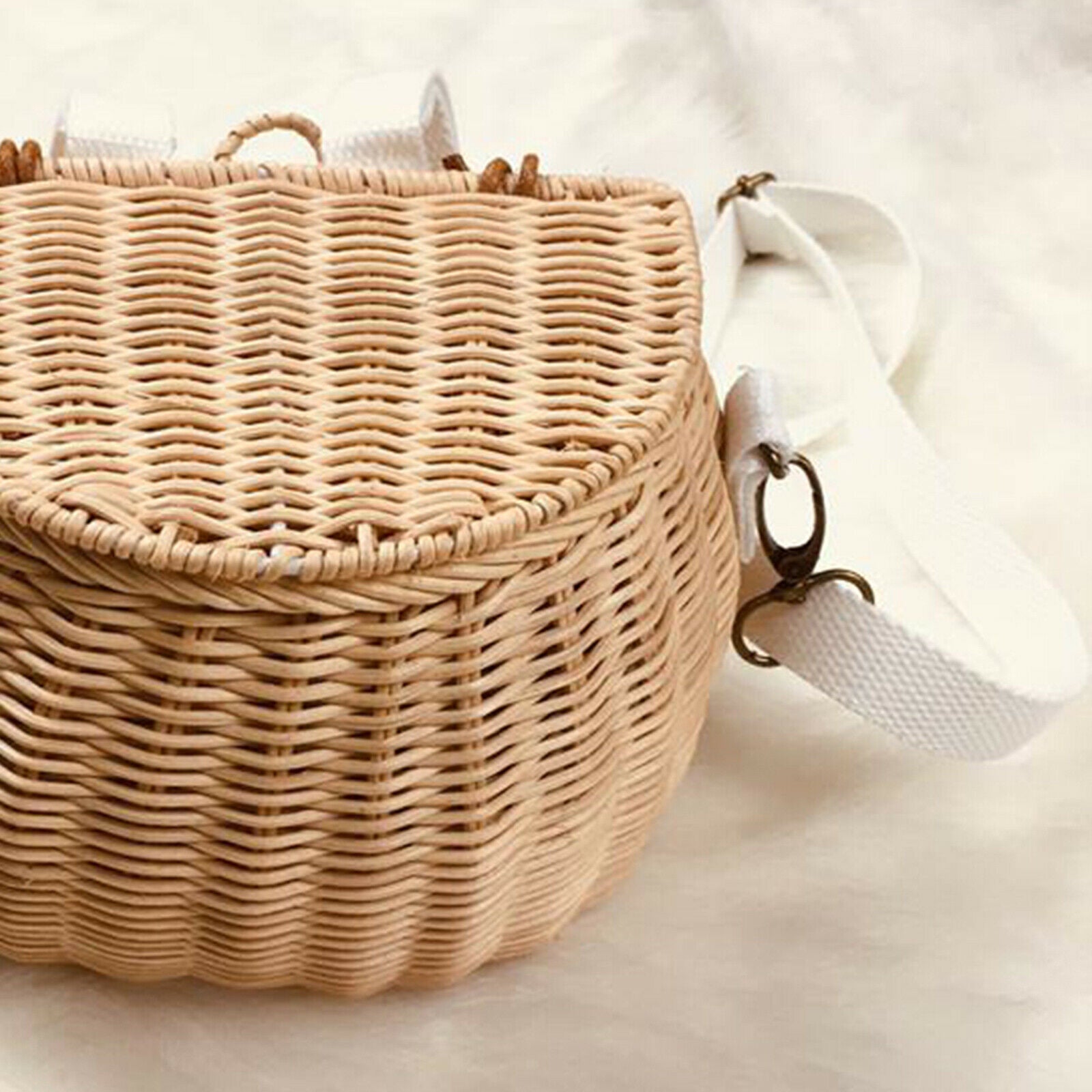 Summer Beach Bag, Ladies Straw Handbag Top Handle Large Capacity