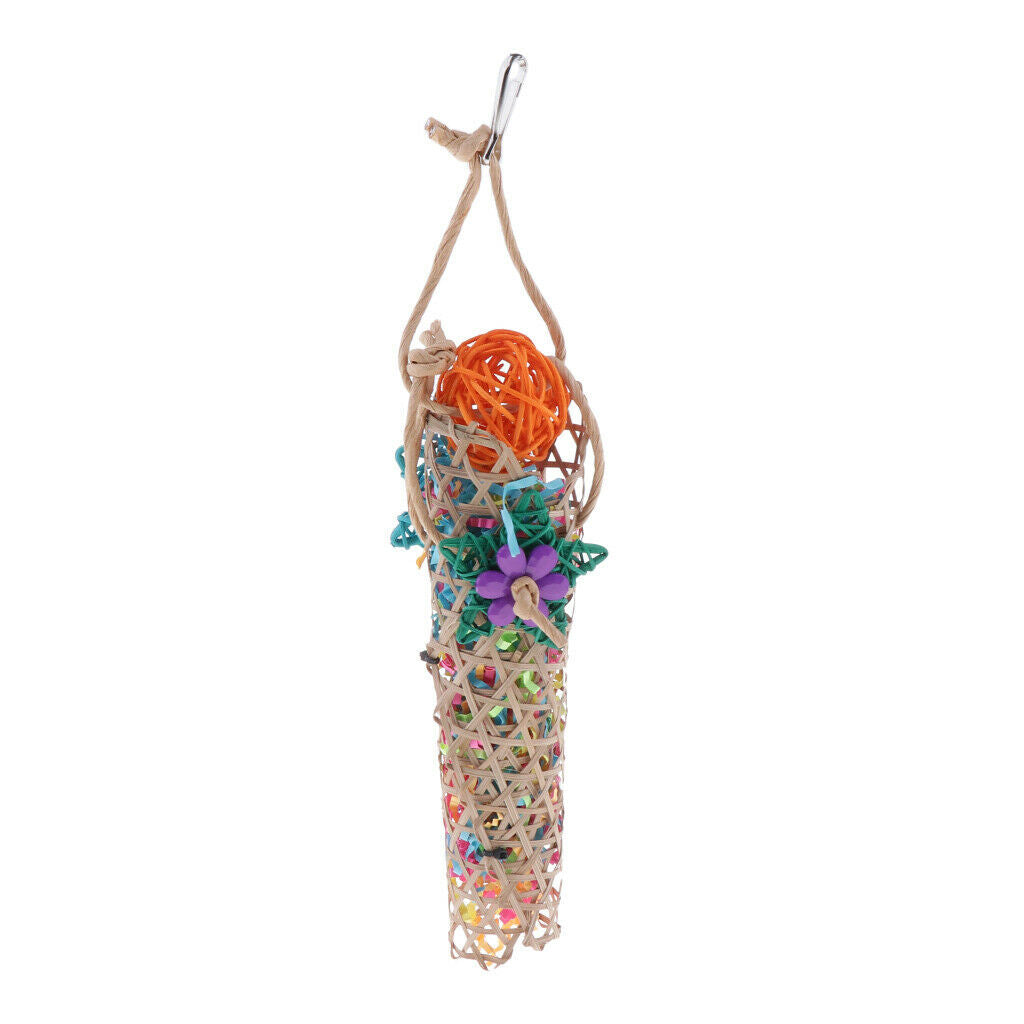 Birds Parrots Chew Rattan Toys Birds Cage Hanging Decor Accessory for Birds