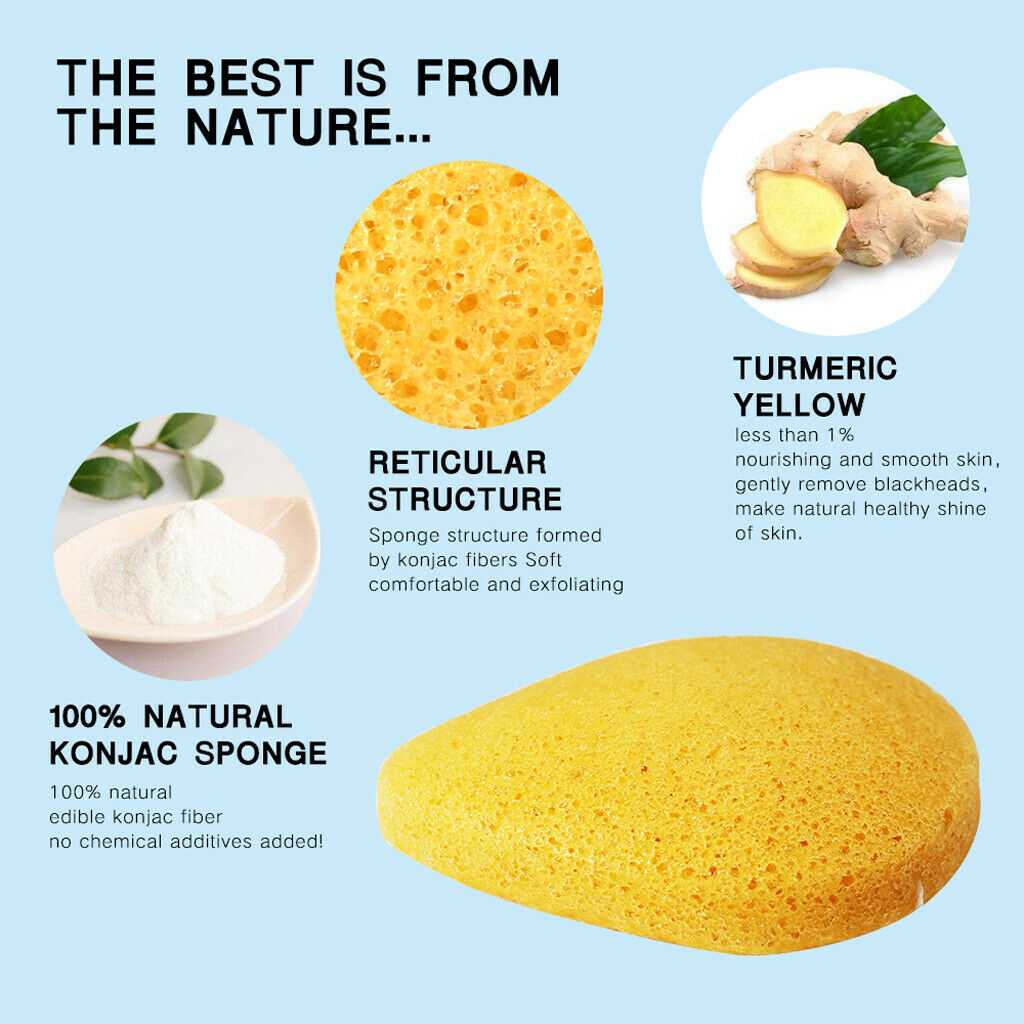 Konjac Face Deep Pore Cleansing Exfoliating Sponge Facial Pad Puff Yellow