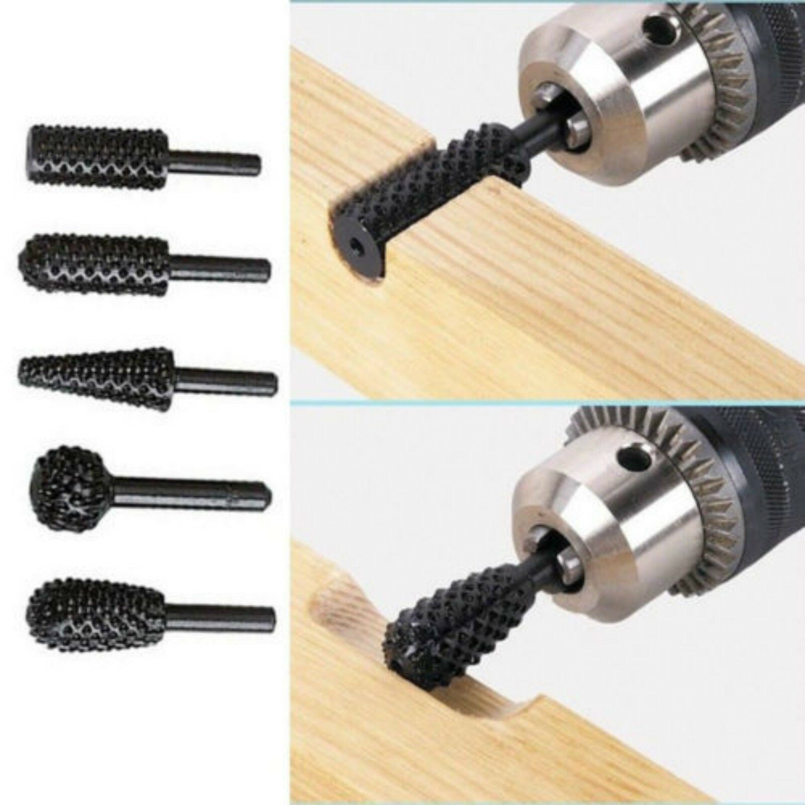 5pcs Titanium 10 Step Cone Drill Bits 1/4" to1-3/8" for Plastic Wood Metal Tool