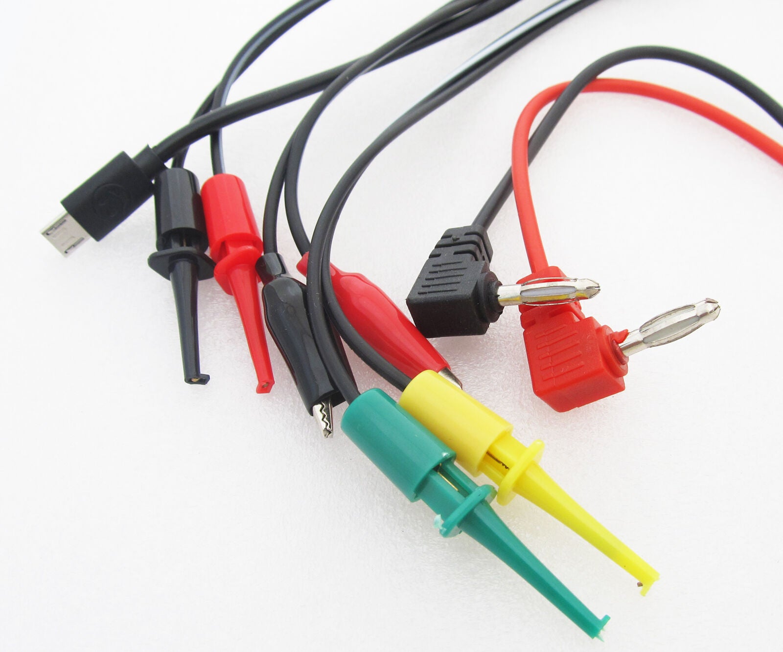 1set 4mm Banana Test Lead DC Power Supply Output Interface Cable Micro USB Male