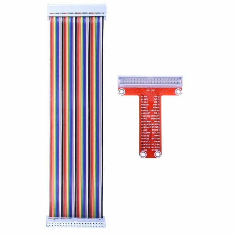 For RPi GPIO Breakout Expansion Board + 20cm FC40 40pin Flat Rainbow Ribbon CaT8