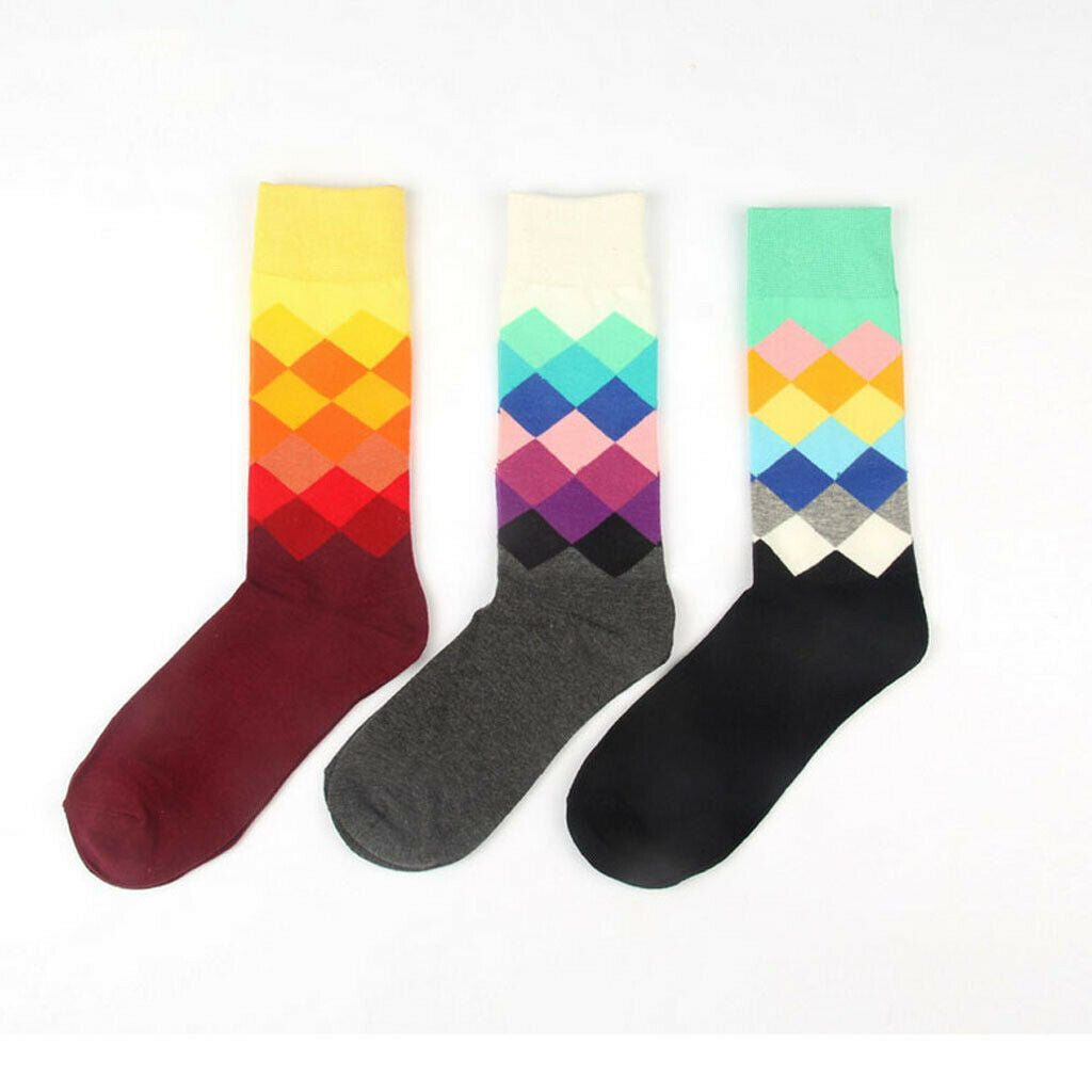 British Style 1 pair Multi-Color Men Socks with Full Cotton