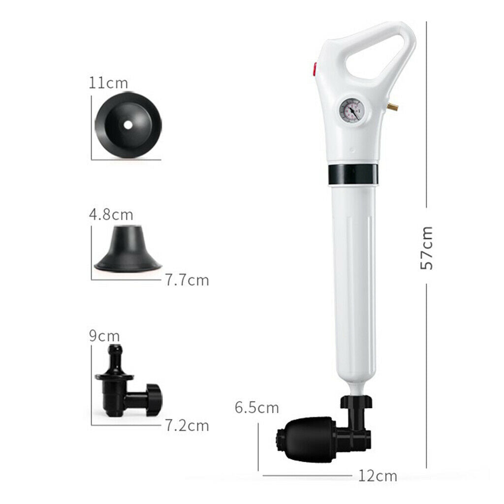 Toilet High Pressure Plunger Pump Kit Clog Remover, Flexible Handles and