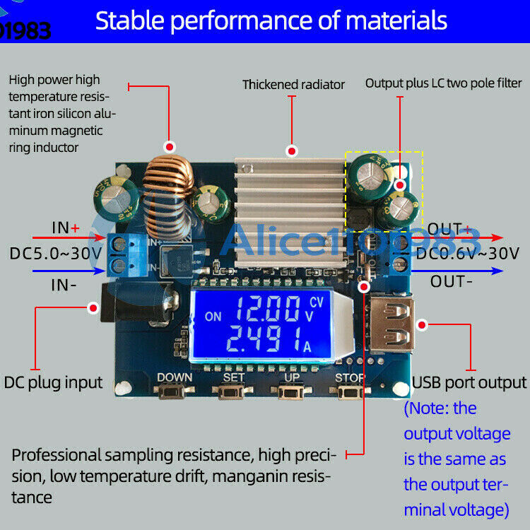 Constant Voltage Current 12V Boost 9V 24V Adjustable Solar Charging Module