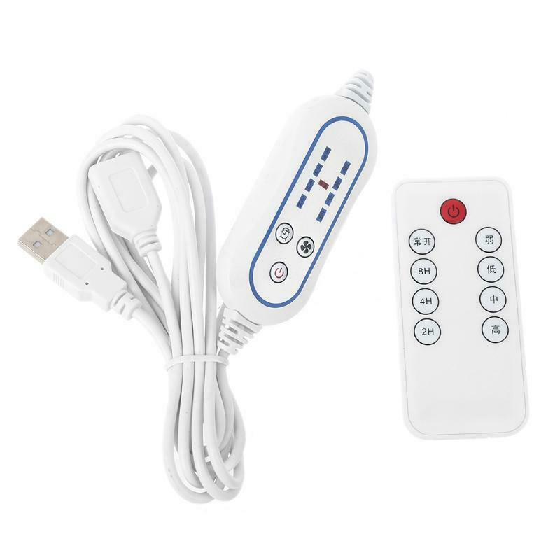 USB Remote Control Adjustable Speed with 2-8 hours Timing ON OFF Switch for Fan