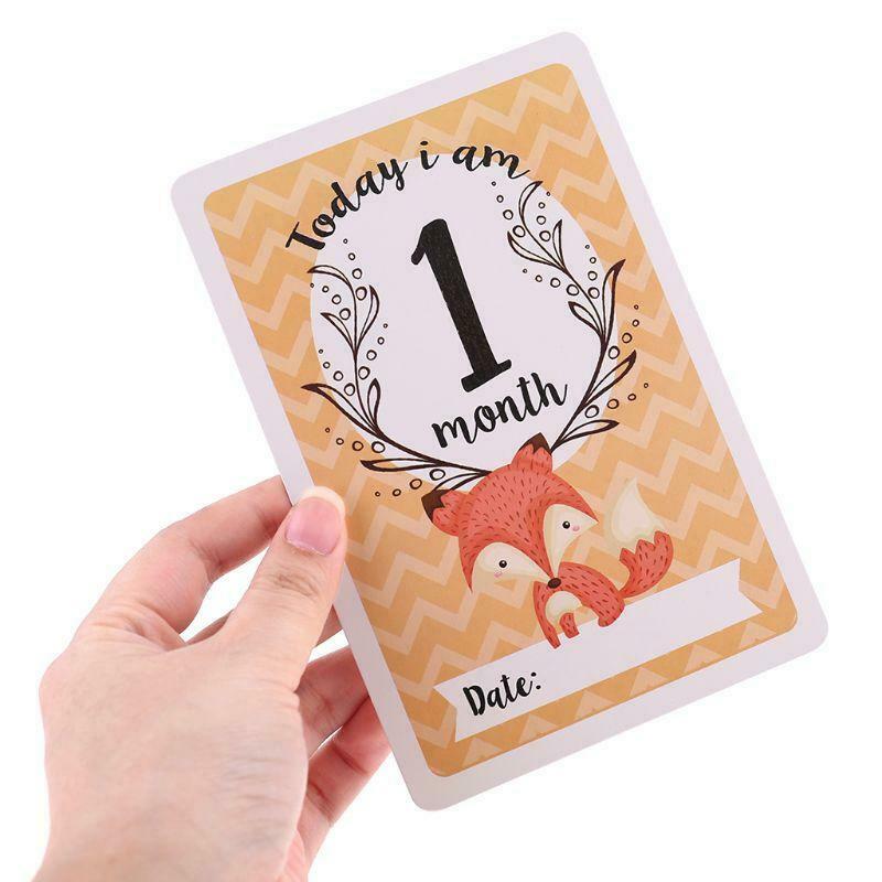 12 Sheet Milestone Photo Sharing Cards Gift Set Baby Age Cards Photography Photo