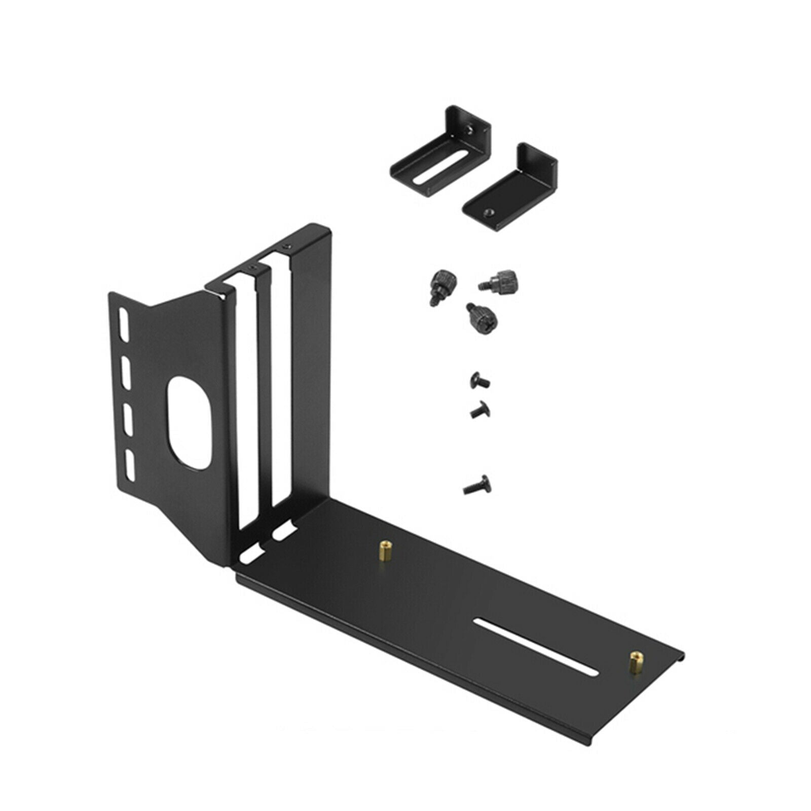 Black PCIe 16X Riser Graphics Card Cable Vertical Bracket Kickstand Kit