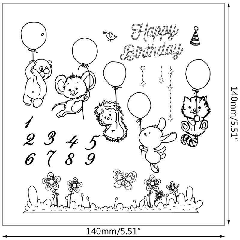 Happy Birthday DIY Silicone Clear Stamp Cling Seal Scrapbook Embossing Album