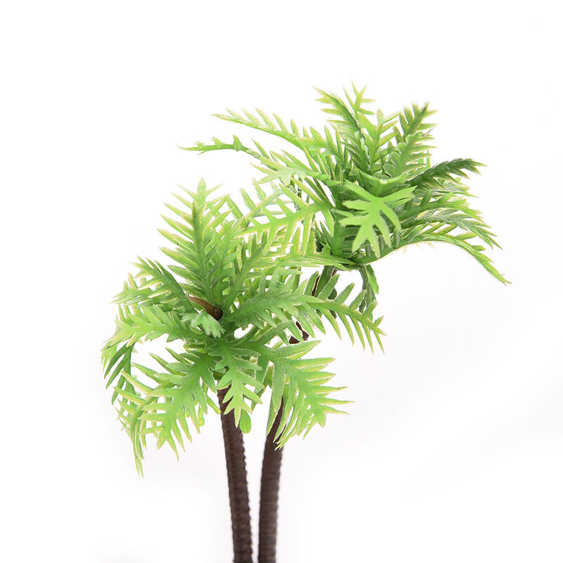 Plastic Aquarium Coconut Tree Fish Tank Plants Ornament Decoration Fresh .l8
