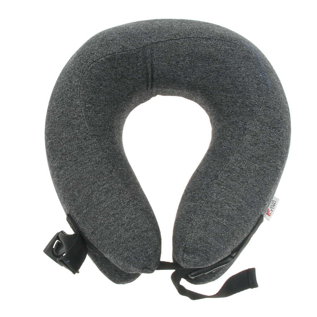 Memory Foam U Shaped Travel Neck Head Pillow Support Cushion Pad Dark Gray