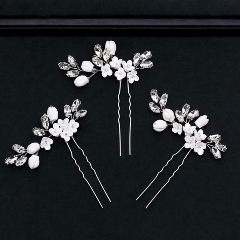 Bride Hairpins Wedding Luxury Decoration Headwear Jewelry Floral Elegant Stick