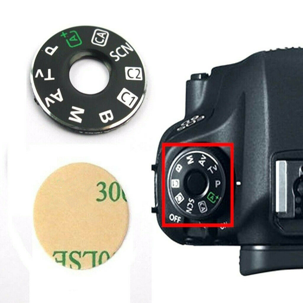 Top Function Dial Mode Plate Interface   Button for Canon EOS 6D + Tape