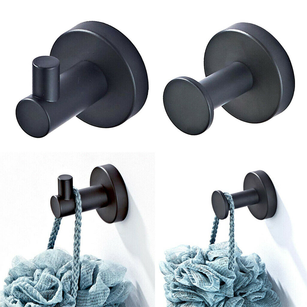 2 Pieces Bathroom Towel Hook Home Hotel Wall Mounted Coat Hat Jacket Hanger
