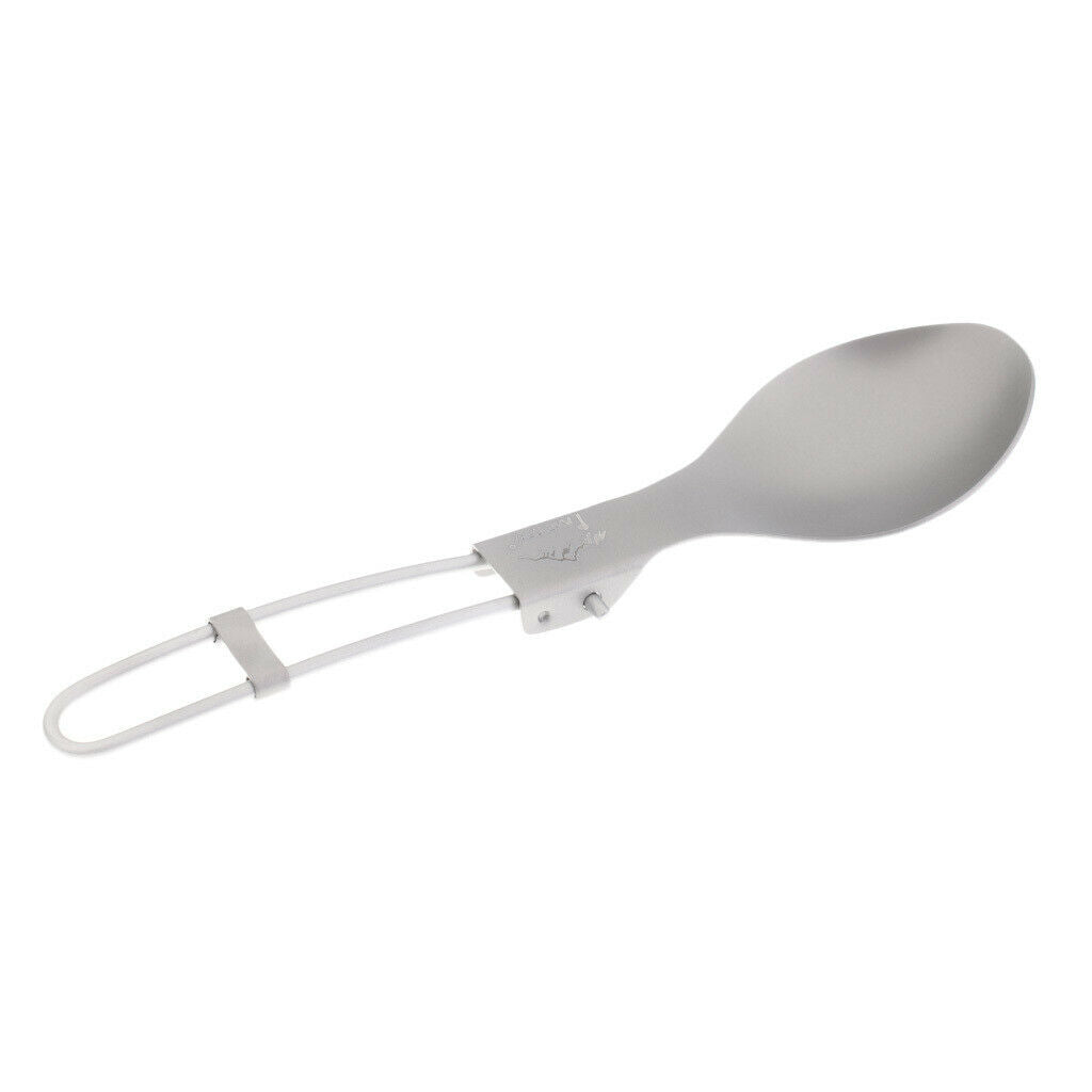 Outdoor Tableware Camping Picnic Folding Titanium Soup Spoon