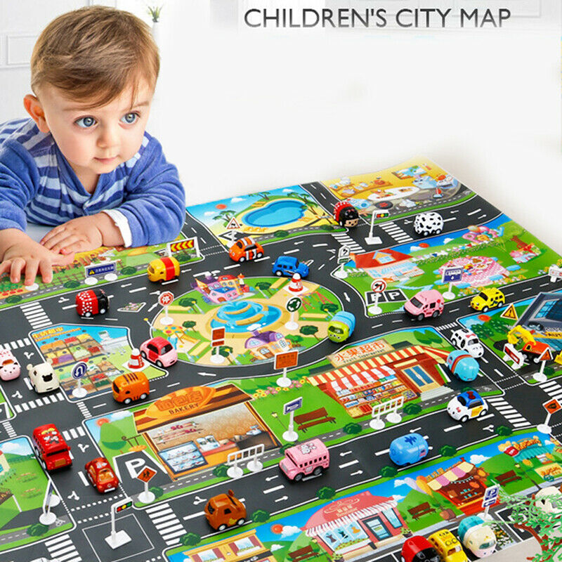 Large City Traffic Car Park Mat Developing Baby Crawling Mat Play Game Mat TBDA