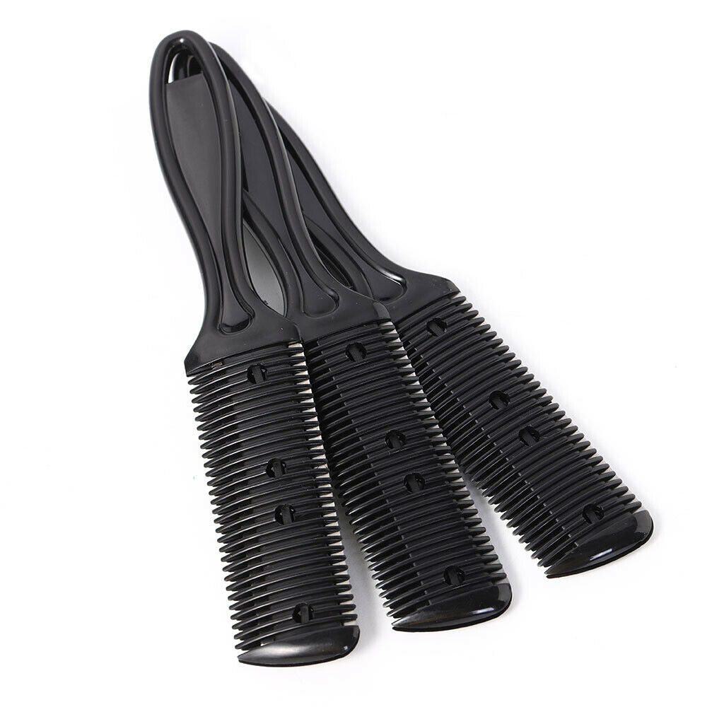 3Pcs DIY Hair Razor Cutting Thinning Home Trimmer Inside Blades Hair Comb UK