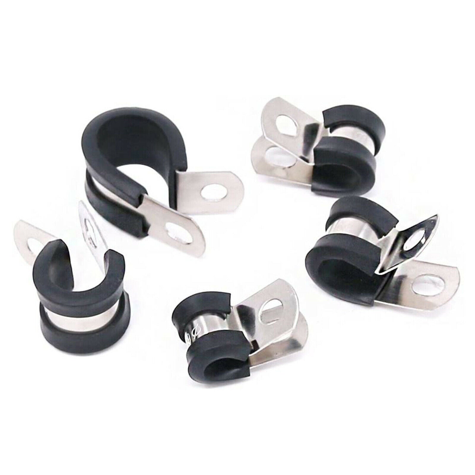44pcs Rubber Insulated Clamp Kit Metal Pipe Tube Holder Easy to Install