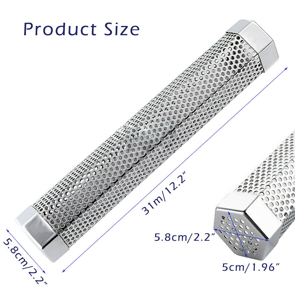 12" Stainless Steel Outdoor Wood Pellet Grilling Smoker Tubes Pipe BBQ Smoke Box