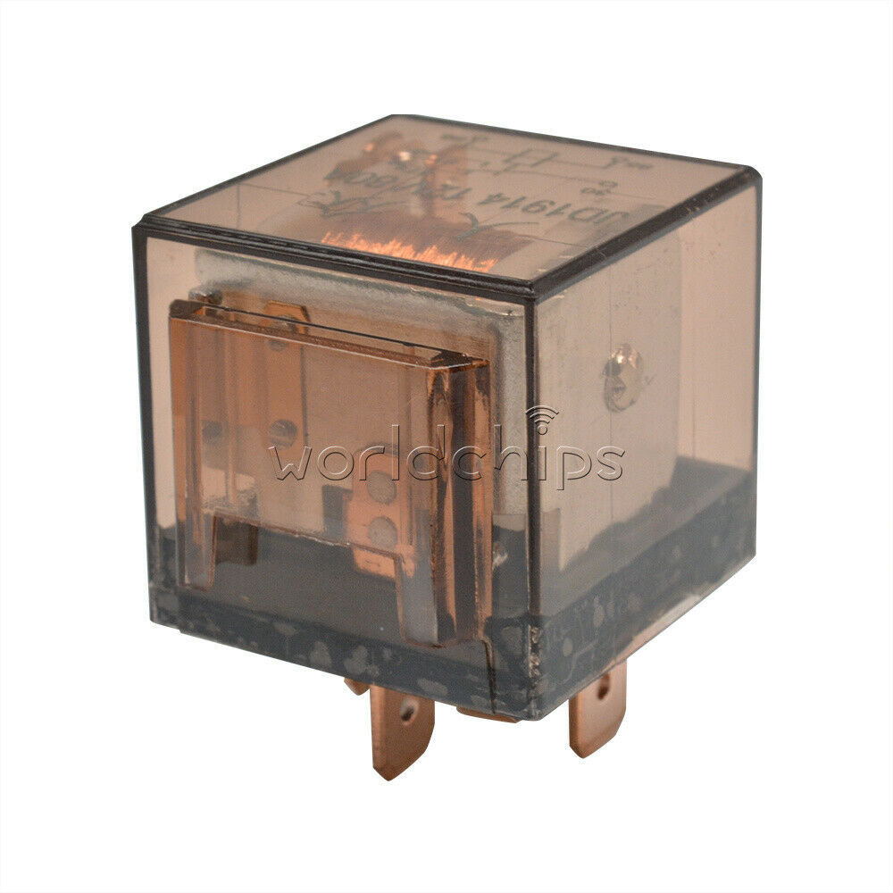 12V 5Pin 80A DC 1NO 1NC SPDT 5 Pins Green Indicator Light Truck Car Relay
