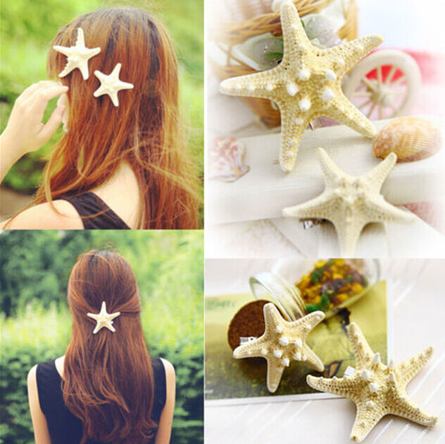 Womens Girls lady Fashion Elegant Pretty Starfish Sea Star Hairpin Hair Clip one