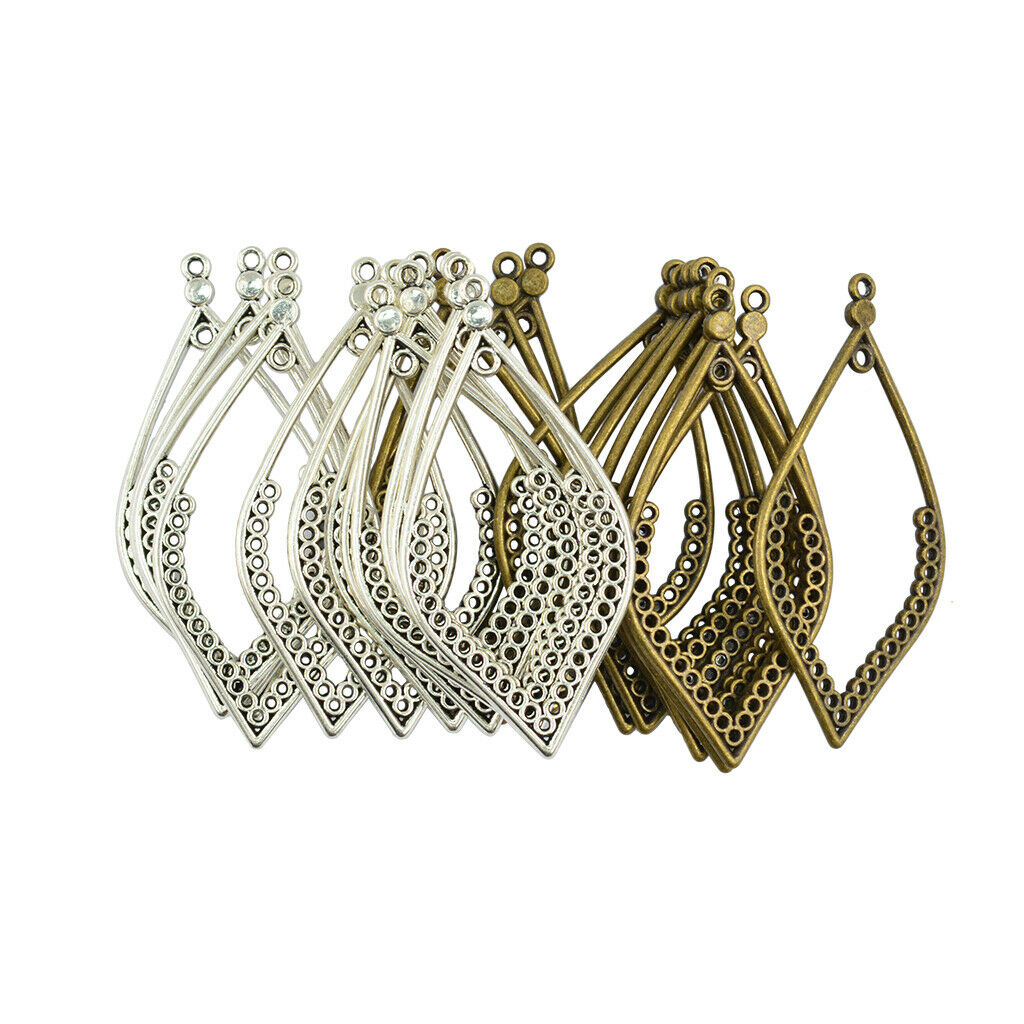 Blesiya 24Pcs Retro WaterDrop Leaf Hollow Charms Pendant Jewellery Supplies