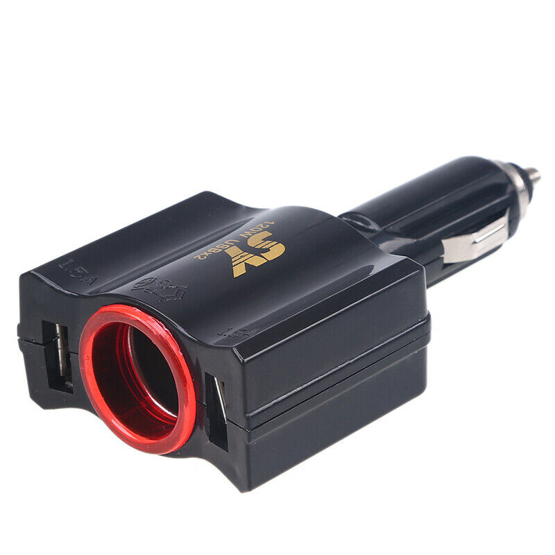2A Black Car Charger Dual USB Port Fast Charging 12V Power Adapter Universal FIT