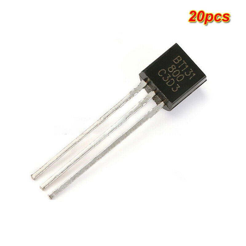 20pcs DIP BT131-600 Three-terminal two-way thyristor SCR switch 600V 0.8A TO-92