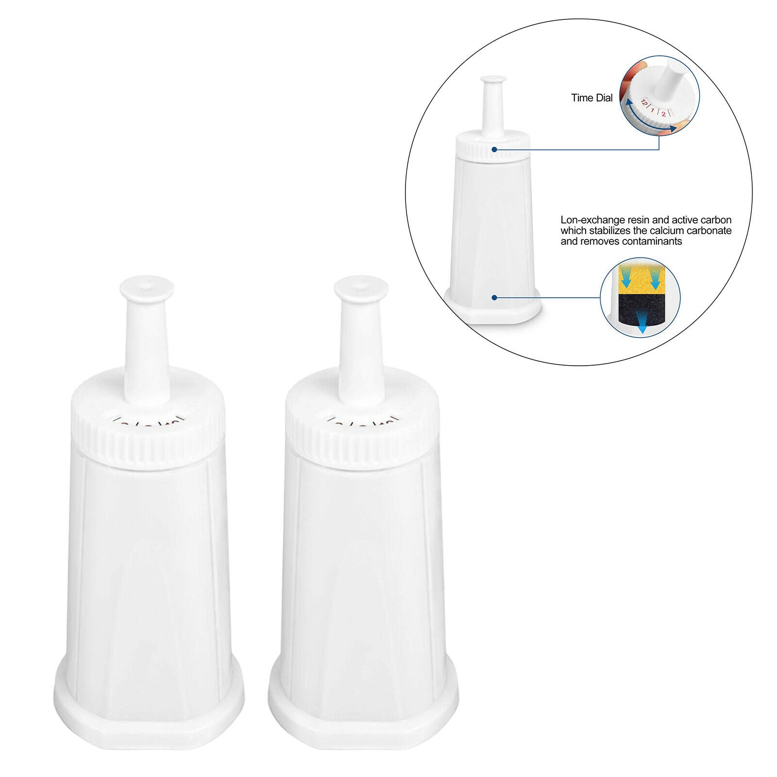 2x Coffee Machine Water Filters Replacement Accessory Coffee for Kitchen