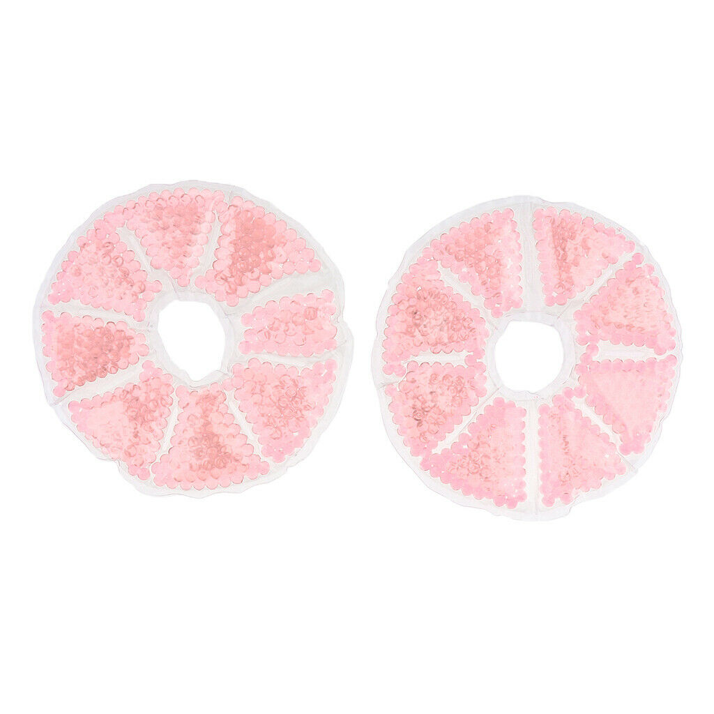 2 Pieces Big Round Thermal Gel Pads for Nursing Mothers Suitable Pink