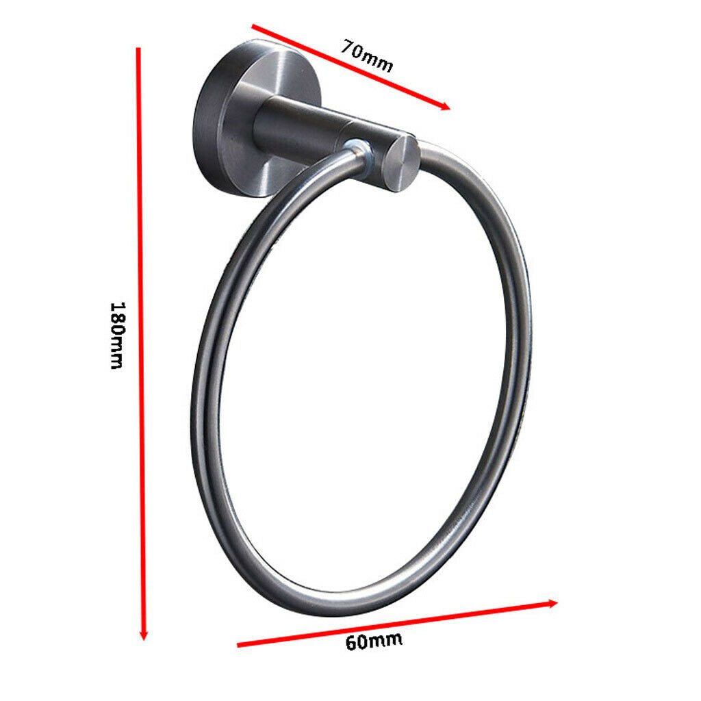 Stainless Steel Towel Ring Holder Wall Mounted for Bathroom Washroom