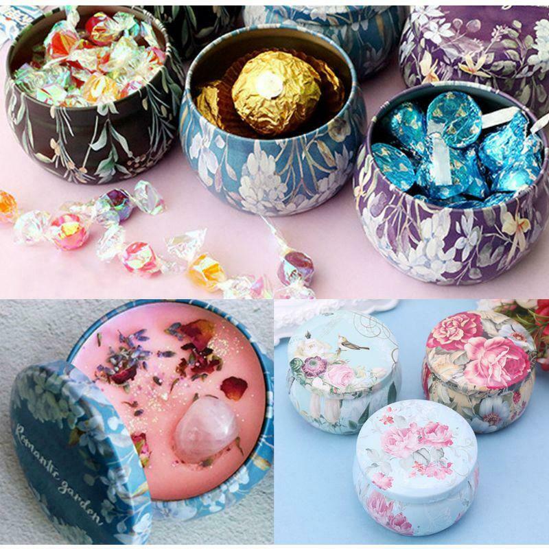 Retro Round Tin Box Tea Candy Jewelry Coin Cans Storage Makeup Container Case