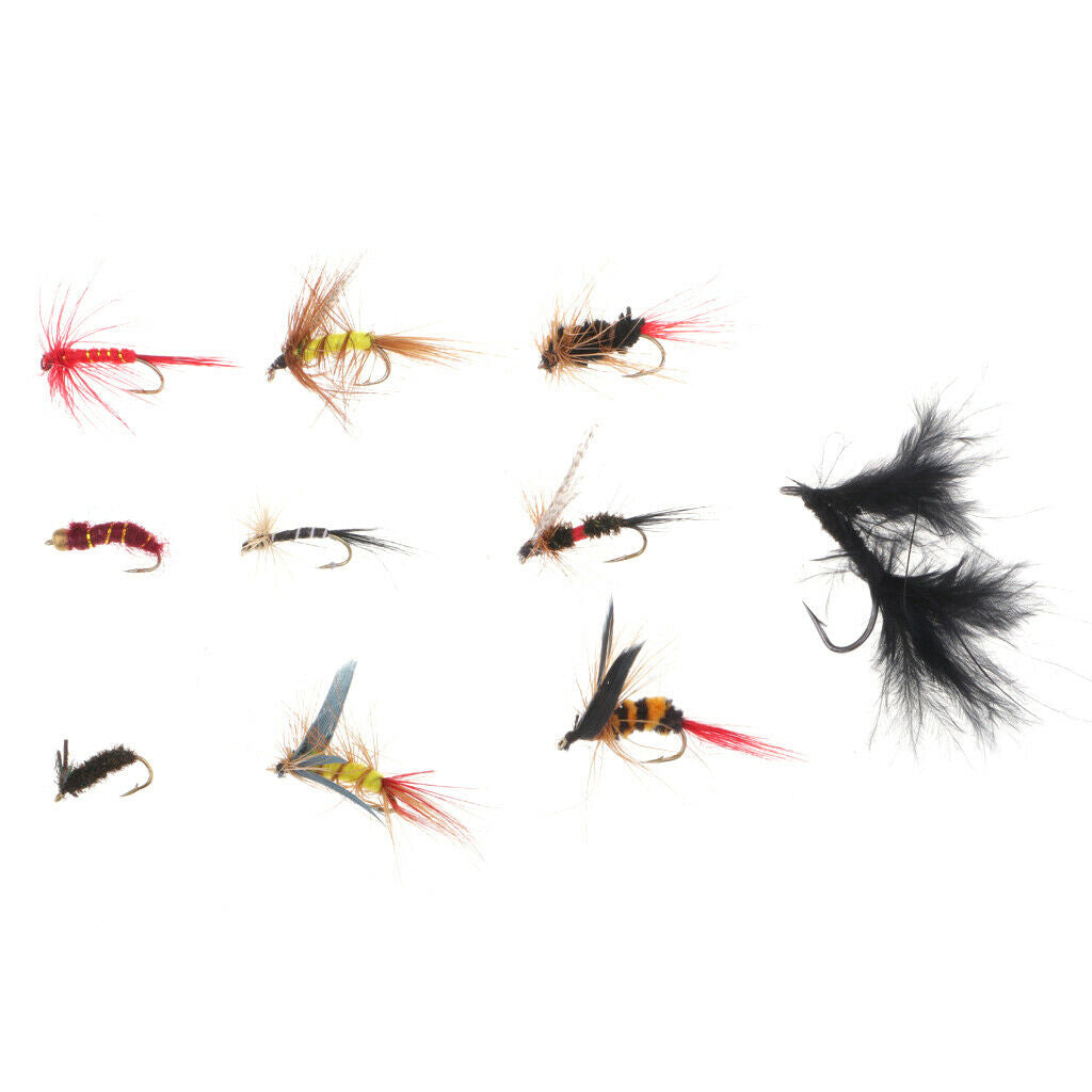 72pcs Wet / Dry Fly Fishing Lures Stream Fishing Flies Assortment