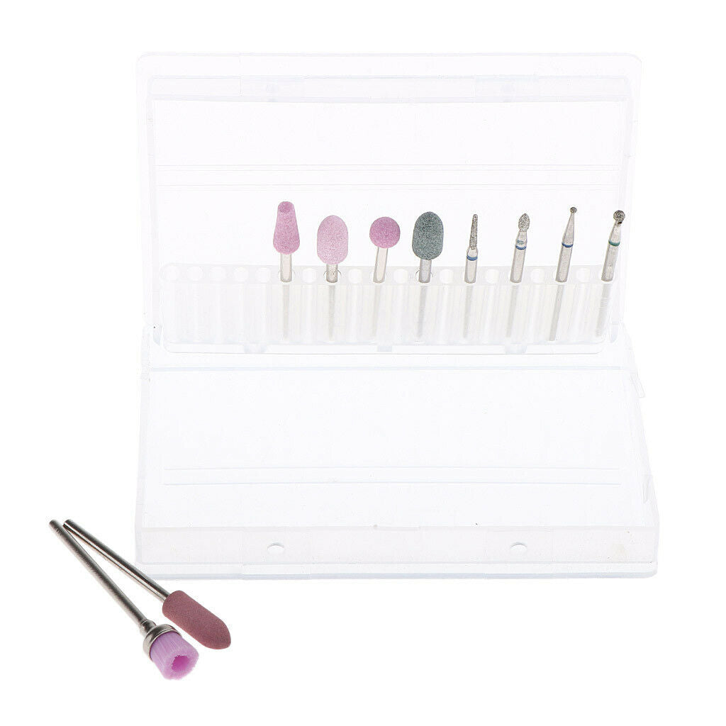 10pcs Nail Drill Bits Brush Manicure Electric Grinding Polishing Head Kit 03