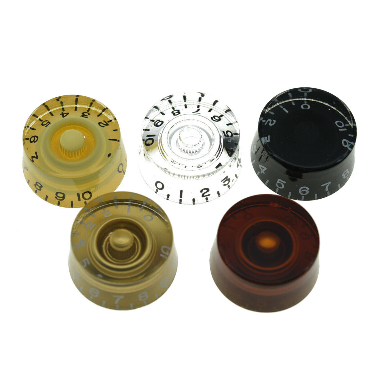 Guitar Speed Dial Knobs 24 Fine Spline Control Knobs for Gibson Les Paul Clear